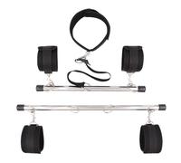 Barra separadora ajustable de metal con esposas para muñecas y tobillos - accesorio BDSM para parejas, barra extensible de acero para bondage, juegos fetichistas, cosplay y juegos de rol para adultos