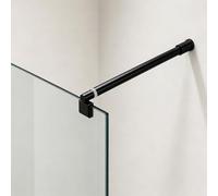 Barra Soporte Mampara Ducha Barra de Soporte Ajustable para Mampara Ducha, Varilla Soporte Fija Pared A Cristal, Soporte Estabilizador Puerta Ducha Sin Marco(19mm Black,300-500mm)