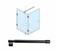 Barra Soporte Mampara Ducha Barra Soporte Extensible Mampara Ducha, Brazo Telescópico Fijo Acero Inoxidable Pulido Vidrio, Barra Estabilizadora Refuerzo Vidrio Sin Marco(19mm Black,80-100cm)