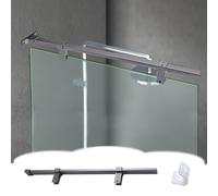 Barra Soporte Puerta Ducha Cristal Barra de Soporte en Forma de T Para Mampara de Ducha, Evita El Tambaleo, Estilo Minimalista, Soportes Fijos para Paneles, Barras, Soportes(Gray,80 cm (31 1/2 in))