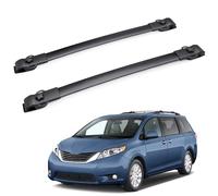 Barra Techo Coches Rieles para Toyota para Sienna 2011-2020 Portaequipajes Techo Aluminio Barra Transversal Color Negro 2 Unidades Baca Reling Integrado