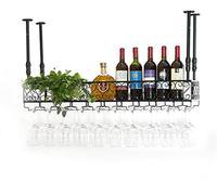 Barra, Techo, estanterías para vinos, Copas al revés, percheros de Cristal, decoración de Pared para exhibición metálica, estanterías de Cocina para Almacenamiento estaurante (tamaño: 80x25c