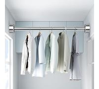 Barra telescópica Ajustable para Armario - Perchero Extensible para lavandería y baño, sin Necesidad de taladrar, Acabado metálico, 51.1-94.4 Pulgadas (130-240 cm) - Solución para Ahorrar es