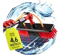 Barra telescópica de aluminio extensible de 4,6 metros con manguera interior para la limpieza placas fotovoltaicas limpiador placas solares