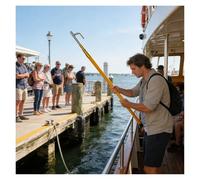 Barra telescópica de gancho para barco, para acoplar, rescatar y empujar, accesorio flotante ligero y extensible