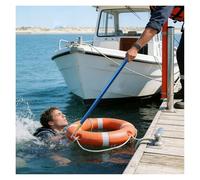 Barra telescópica de gancho para barco, poste de empuje de aluminio de 16.4 pies para acoplar, rescatar, empujar, tirar, paquete de 5 ganchos de agarre