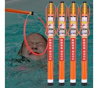 Barra telescópica de rescate de fibra de vidrio con gancho de seguridad, barra de emergencia ajustable para salvar vidas para piscinas, muelles y parques acuáticos