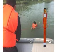 Barra telescópica de salvavidas para piscina, equipo de rescate de emergencia para salvar vidas, ayuda a nadadores que luchan o ahogan, con diseño luminoso nocturno y reflectante (550 cm de altura)