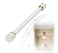Barra telescópica extensible sin taladrar, barra ajustable para ducha y ropa, 40-500 cm, color blanco, incluye 30 anillas para una fácil instalación