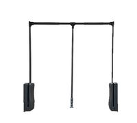 Barra Telescópica Para Ropa, Ancho Ajustable 564-664 Mm (A)/630-830 Mm (B)/830-1150 Mm (C), Carga 15 Kg, Con Brazo Hidráulico Amortiguador Y Mango Anticaída ,C,Black