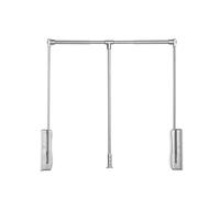 Barra Telescópica Para Ropa, Ancho Ajustable 564-664 Mm (A)/630-830 Mm (B)/830-1150 Mm (C), Carga 15 Kg, Con Brazo Hidráulico Amortiguador Y Mango Anticaída ,A,Silver