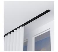 Barra ultrafina, riel de aleación de aluminio de 1,4 cm para oficina, hotel y dormitorio, se adapta a Ide/Oude, negro, 220 cm (2 x 110 cm) - Slish &