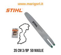 Barra y cadena STIHL 35cm 3/8 50 mallas motosierra MS 170 171 180 181 192 193...