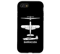 Barracuda British WW2 Torpedo Dive Bomber Avión Siluetas Carcasa para iPhone SE (2020) / 7/8
