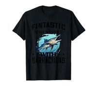 Barracuda Fantástica Aventura Aleta Pesca de Peces de Agua Salada Camiseta