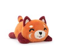 BARRADO - Peluche Animales Tumbados - Mushy Friends - 28cm - 16002966 (Panda Rojo)