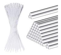 Barras acrílicas redondas, Varillas acrílicas de 10 cm/3,94 pulgadas, 2-5 mm, transparente, paquete 50 for estacas plantas, manualidades, Cake Pops(Dia5mm)