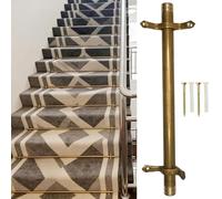 Barras Ajustables de latón Antiguo para alfombras de Escalera, Juego de 5, de 22 a 34 Pulgadas, con remates, Soportes y Tornillos, Elegante decoración para escaleras (97 cm/38 Pulgadas).