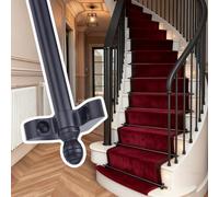 Barras Antideslizantes de latón para peldaños de escaleras - Paquete de 5, Soportes de 105 cm para alfombras en escaleras de Villas, hoteles y museos. Herrajes de tensión para peldaños segur