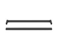 Emuca Kit de barra para armario Luxe 1,15 m pintado negro texturizado, aluminio, plástico, lote de 2