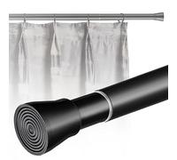 Barras Cortinas Extensibles Barra De Cortina Sin Taladrar Barra Ducha Fácil Montaje Barra Cortina Ducha Barra Extensible Para Cocina Baño Armario y Ventana (Negro 65-85cm，Φ25mm)