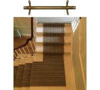 Barras de alfombra para escaleras, kit de tubos de alfombra de latón para escaleras, barras deslizantes fijas redondas para escaleras de oficina, museo, teatro, pasillos （1pcs-110cm/43.3in/3.6ft）