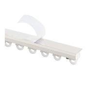 Barras de cortina adhesivas resistentes y rieles de 300 cm, montaje lateral y techo, color blanco, resistente al desgaste, ideal para una fácil instalación