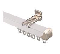 Barras de cortina de aluminio de 16 m, riel de techo ajustable, barras divisoras de habitación, montaje en pared o techo, con rodillo liso para una fácil instalación, montaje en pared de 1,2 m