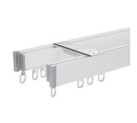 Barras de cortina de aluminio para montaje en pared/techo, versátiles para hoteles, literas, aulas, espacios comerciales, accesorios Binario Per Tende E, color blanco, 120 cm