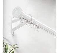 Barras de cortina de aluminio transversales - 4 m (13.1 pies) barras deslizantes montadas en la pared para cortinas/cortinas y separadores de habitaciones - disponible en blanco y negro opciones de 1