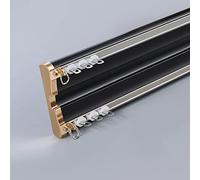 Barras de cortina de doble riel para montaje en techo de alta resistencia de aluminio Ra para separadores de habitaciones, ajustables, 1-3 m, color D-2, tamaño de 300 cm