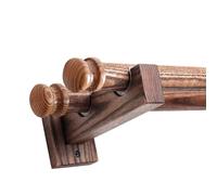 Barras de cortina de madera de hongos con opciones dobles y individuales, resistentes al desgarro, varillas romanas con soportes, 280 cm, decoración perfecta para el hogar