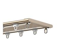 Barras de Cortina Decorativas, Guía de Techo Silenciosa, Barra Metal Cortinas para Todo Tipo de Ventanas y Puertas Terraza Sala de Estar(Champagne,1.9 m)