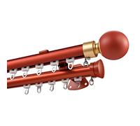 Barras de cortina dobles ajustables de 100 a 600 cm, barra de cortina para divisor de habitaciones, incluye remates de bola redonda y accesorios de instalación, 110 cm