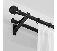 Barras de cortina dobles resistentes, varillas de aleación de aluminio de 11 pies, rieles de cortina ajustables para un fuerte apoyo, perfecto para decoración del hogar y la oficina