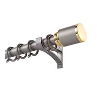 Barras de cortina grises para cortinas individuales y dobles, resistentes al óxido, 190 cm, riel ajustable con soportes, fácil instalación, accesorios de decoración del hogar