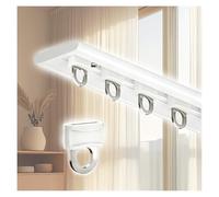 Barras De Cortina Techo Opacas Riel De Cortina Ultrafino Montaje En Pared Riel Para Cortinas De Ducha Aluminio para Protección De La Privacidad, Separador De Ambientes(Blanca,130cm/4.27ft)