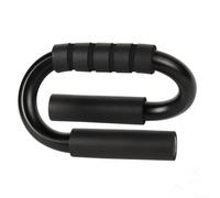 Barras de empuje con asas de acero en forma de S para gimnasio en casa, equipo de entrenamiento de fuerza de agarre de espuma antideslizante, color negro (1 unidad)