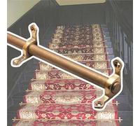 Barras de Escalera de latón Antiguo con Soporte para alfombras, Juego de 3, 5, 10, 12 y 15 Barras de Seguridad Personalizadas para escalones de Madera y hormigón (12 Unidades, 117 cm/46 Pulgadas)