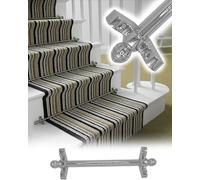 Barras de escalera plateadas para corredores - 1 pieza / 12 piezas / 13 piezas, barra de alfombra fija decorativa para peldaños, para uso residencial, comercial, alfombra plan（12pcs-55cm/21.7in/1.8ft）