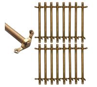 Barras de fijación Barra para Alfombra de Escalera de latón Antiguo - 2/4/6/8/10/12/14/16 Piezas, Longitud cortable de 24 a 50 Pulgadas, fácil de Instalar y Quitar(16 Pack,L 50in/127cm)