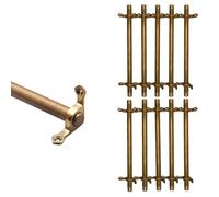 Barras de fijación Barra para Alfombra de Escalera de latón Antiguo - 2/4/6/8/10/12/14/16 Piezas, Longitud cortable de 24 a 50 Pulgadas, fácil de Instalar y Quitar(10 Pack,L 24in/61cm)