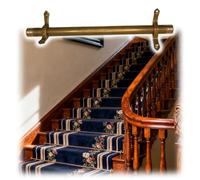 Barras de fijación Barra Protectora para alfombras de escaleras, Resistente y a Prueba de dobleces, Barra Decorativa para Fijar alfombras de escaleras en latón Antiguo(5pcs,122cm(48in))