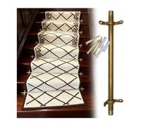 Barras de latón para alfombras de Escalera, Juego de 2 Barras de 107 cm de Largo, Accesorios duraderos para escaleras, Ideales para el hogar y la Oficina, centros comerciales