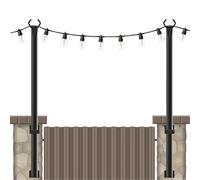 Barras de luz de patio | Paquete de 2 postes de luces de cadena para exteriores | Iluminación de patio de 4 pies para , jardines y bodas, buen rendimiento de carga