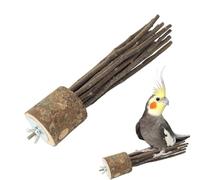 Barras de madera para pájaros naturales | Soporte para perca de pájaros, rama de loro de madera natural, plataforma de cuerda para moler papa para brudgies