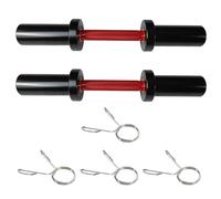 Barras de mancuernas olímpicas robustas 16" con collares de resorte, compatibles con discos de 2". Ideales para gimnasio en casa, capacidad 100 lbs, perfectas para musculación.