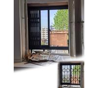 Barras de seguridad ajustables con cerradura para ventanas y balcones, plegables para prevención de robos al aire libre, protectores de ventana de 36 x 76 pulgadas para seguridad en el hogar y la