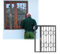 Barras de seguridad ajustables para ventanas de 20 a 32 pulgadas de ancho, protector antirrobo plegable con bloqueo de seguridad, escudo de seguridad de ventana negro para loft, cobertizo y seguridad