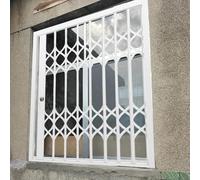 Barras de seguridad de aleación de aluminio para ventanas y puertas, diseño deslizante plegable con cerrojo apto para mascotas (76 x 152,4 cm), evita robos y mejora la seguridad